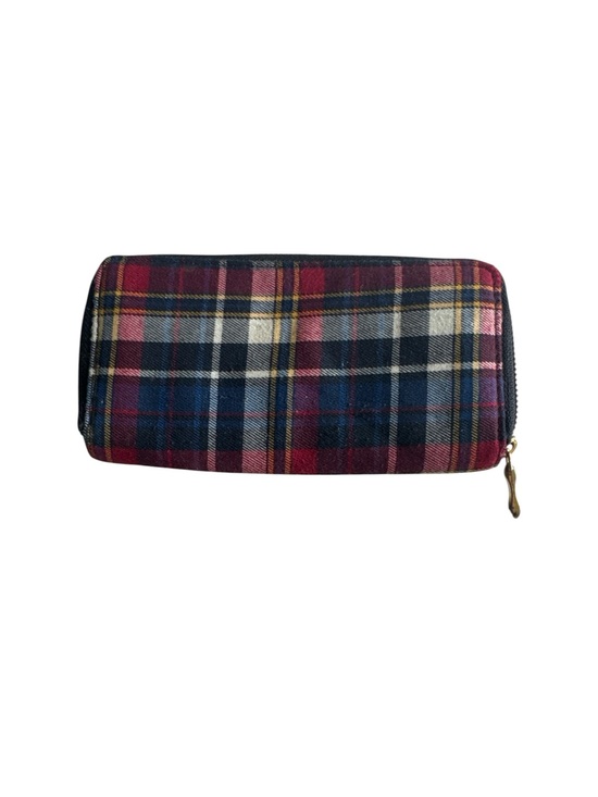 Ardene Handbags - 3 FOR $10 ARDENE Plaid Zip Wallet in Red, Navy & Cream